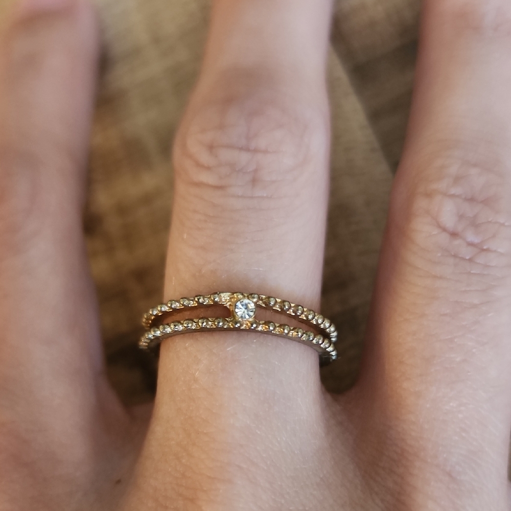 Elegant Gold Double Band Ring